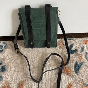 Genuine Leather Handmade dark green color women small purse bag